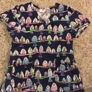 White cross scrub top